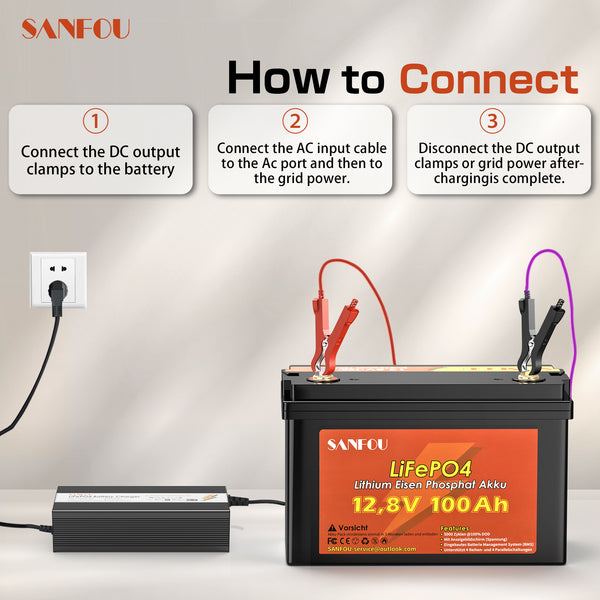 SANFOU 14.6V 20A LiFePO4 battery charger