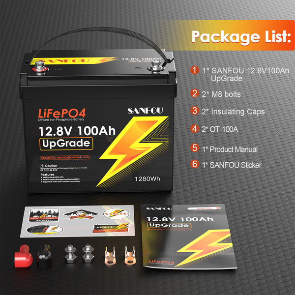 SANFOU 12.8V 100Ah UpGrade LiFePO4 Battery Pack2